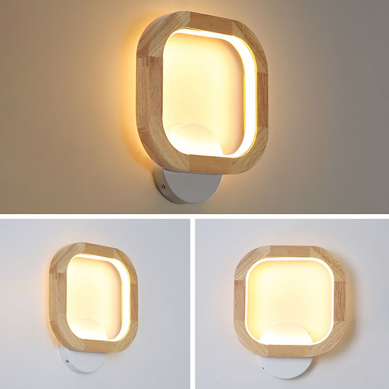 Nordic Minimalist Style Wall Light Sconce Wood Wall Lamp
