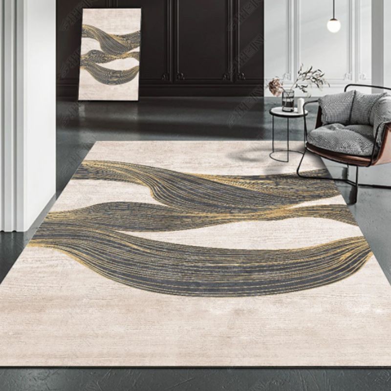 Reddish Brown Modern Carpet Blending Line Carpet Washable Carpet for Home Decor