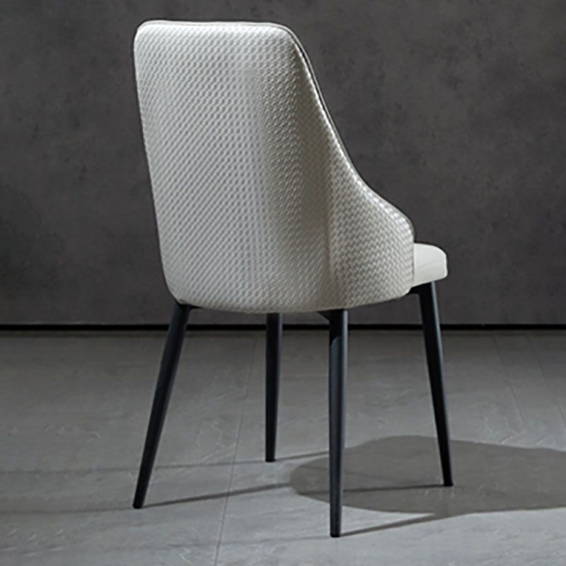 Contemporary Dining Chairs Kitchen Armless Chairs with Metal Legs