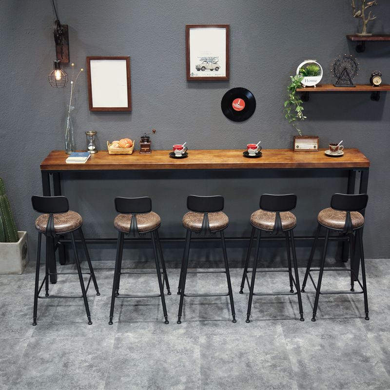 Industrial Bar Table Solid Wood Rectangle Pub Table for Indoor