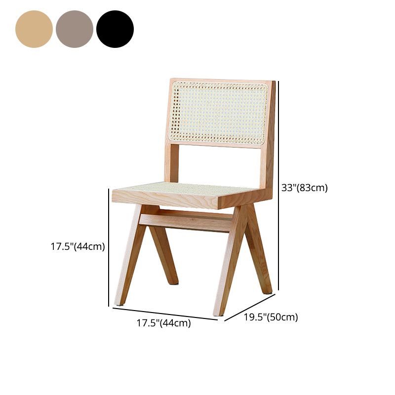 Traditional Dining Chair Wooden Open Back Side Chair for Home