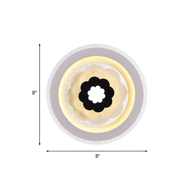 Acrylique Round Ponce lampe à lampe contemporaine LED Mont mural blanc Lumière pour le chevet