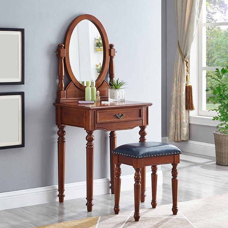 Traditional Vanity Dressing Table Set Solid Wood Make-up Vanity