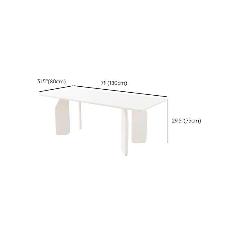 Solid Wood Dining Table White Modern Dinner Table for Dining Room