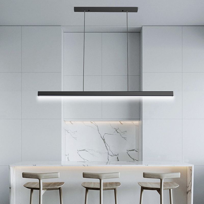 Single Modernism Black Ceiling Light LED Kitchen Island Lighting for Bedroom