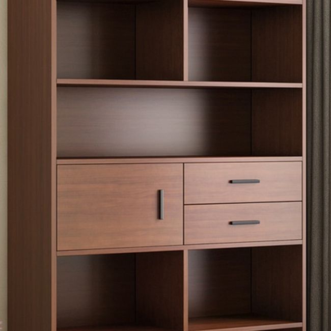 Close Back Bookcase Contemporary Engineer Wood Bookshelf for Home Office