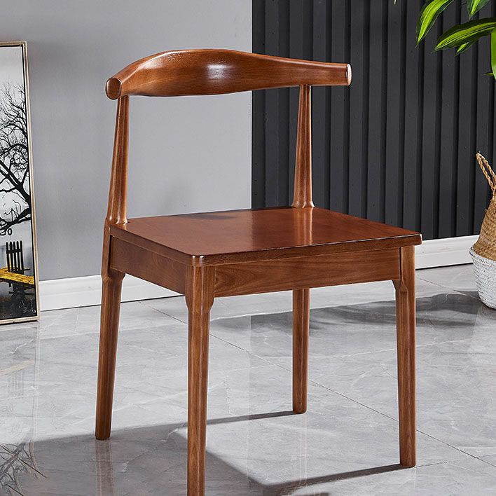 Silla sin brazos de comedor de madera moderna, silla de comedor con respaldo de escalera para cocina