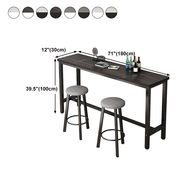 Rectangle Stone Bar Table Modern Bar Table with Trestle Base
