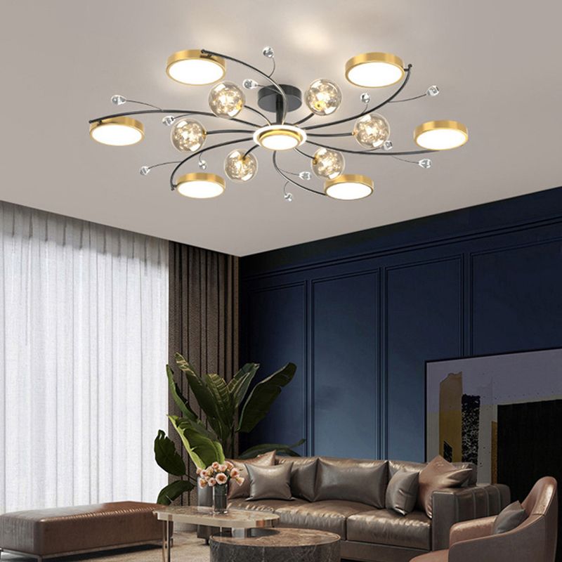 Nordic Modern Style Semi Flush Mount Ceiling Fixture Globe Glass Ceiling Light Fixtures
