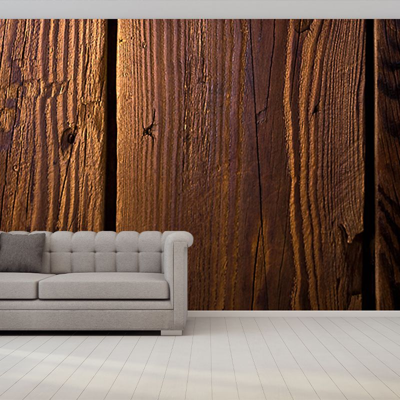 Photography Stain Resistant Mural Wallpaper Wood Grain Sleeping Room Wall Mural