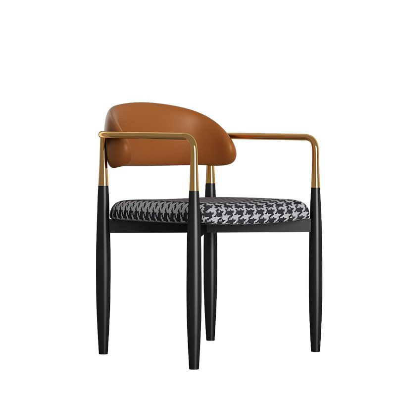 Silla de comedor casera tapizada contemporánea con respaldo abierto y acabado mate