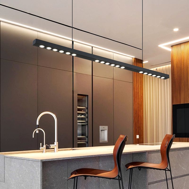 Lumière de lustre à bande longue à bande passante moderne pour salle à manger de cuisine