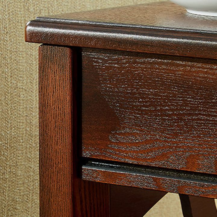 Modern Square Double Tier End Table Solid Wood 4 Legs End Table