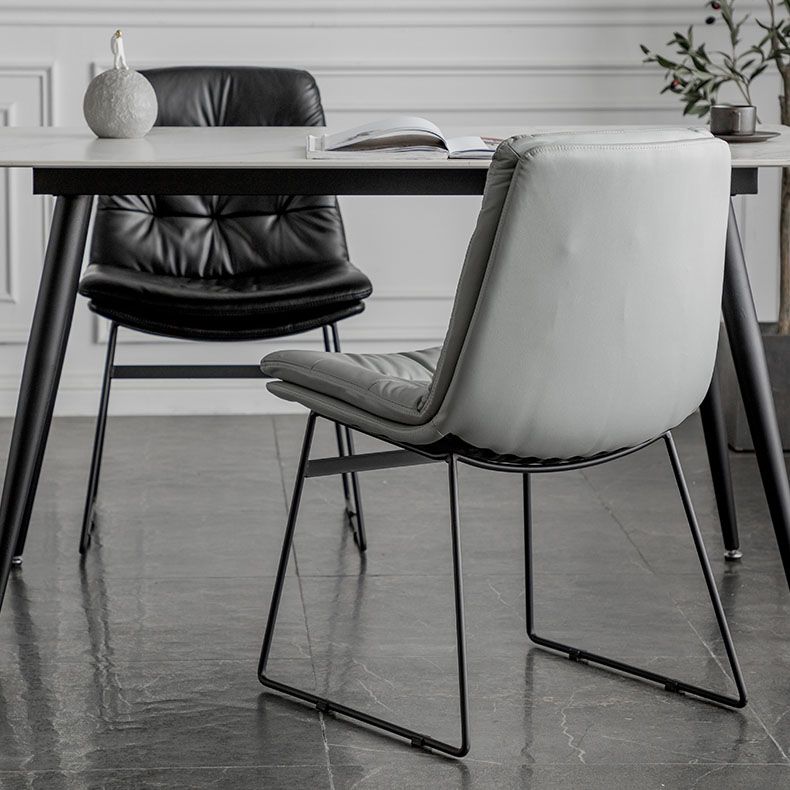 Chaises de cuisine de style contemporain dinant la chaise latérale sans bras avec les jambes en métal