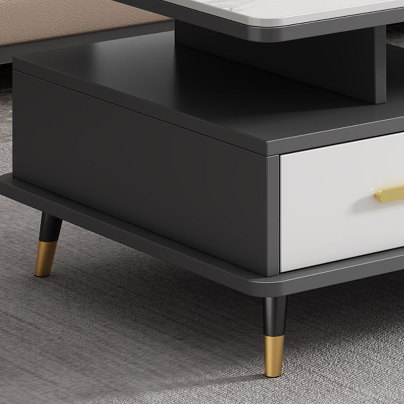 Slate Coffee Table Rectangle Glam Cocktail Table with 4 Legs