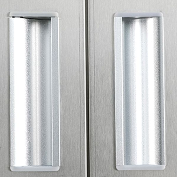 Steel Chrome Storage Cabinet Modern Cabinet with Hinged Doors