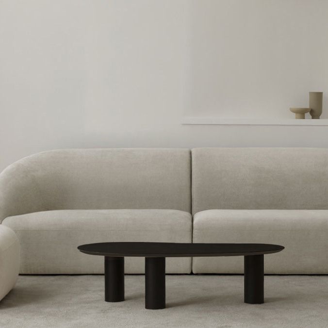 3 Legs Wooden Coffee Table Cloud Shaped Cocktail Table - 13" H