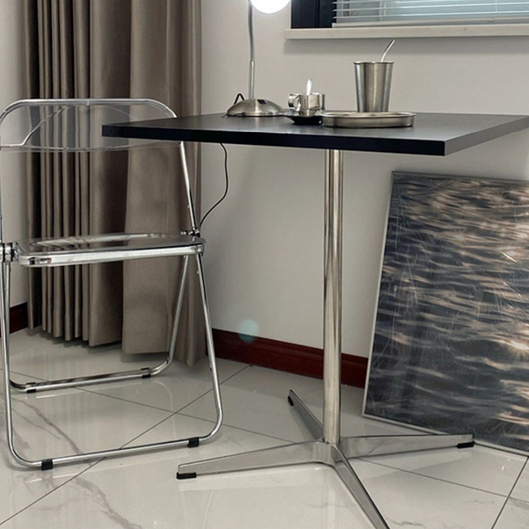 Mesa de comedor de madera sólida Mesa de comedor industrial para el hogar con base de acero inoxidable