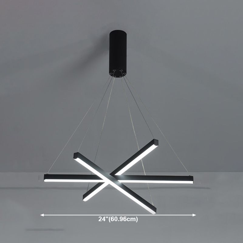 Modern Style Metal Hanging Light Fixtures Linear Multi Lights Suspension Light