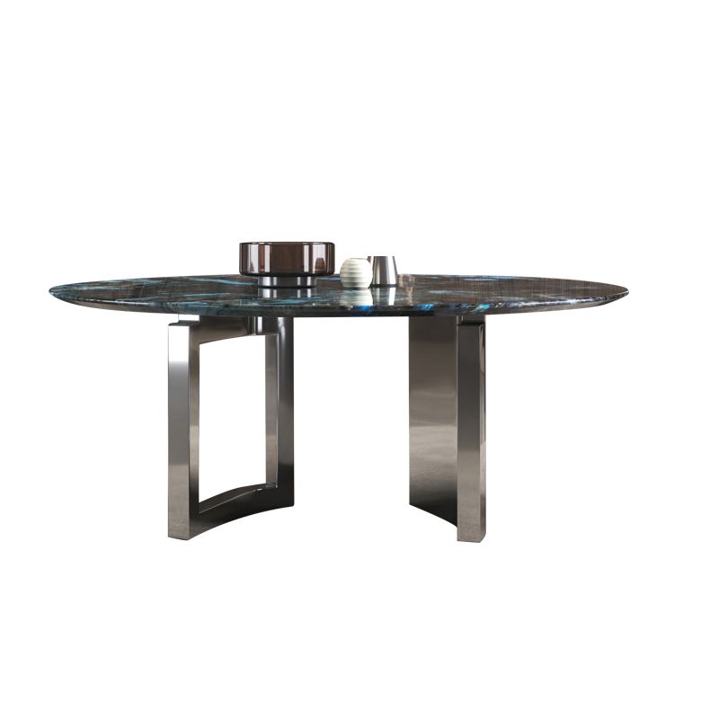 1/4/7 Pieces Stone Top Stainless Steel Base Dining Set for Home
