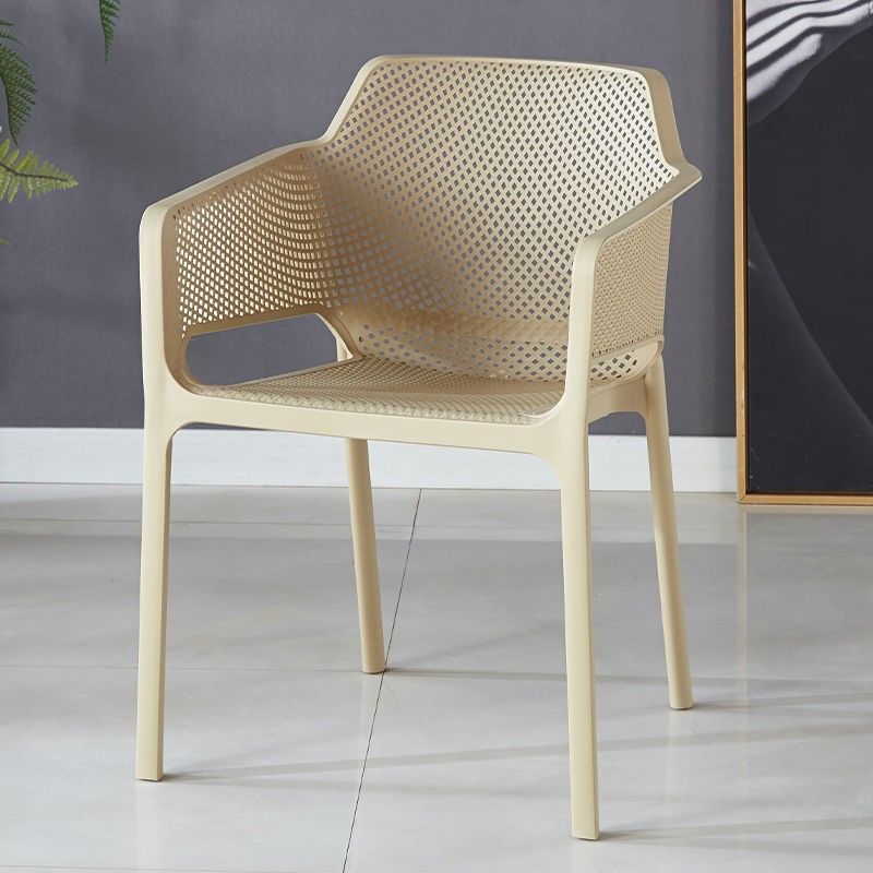 Contemporary Kitchen Dining Arm Chair Plastic Dining Armchair
