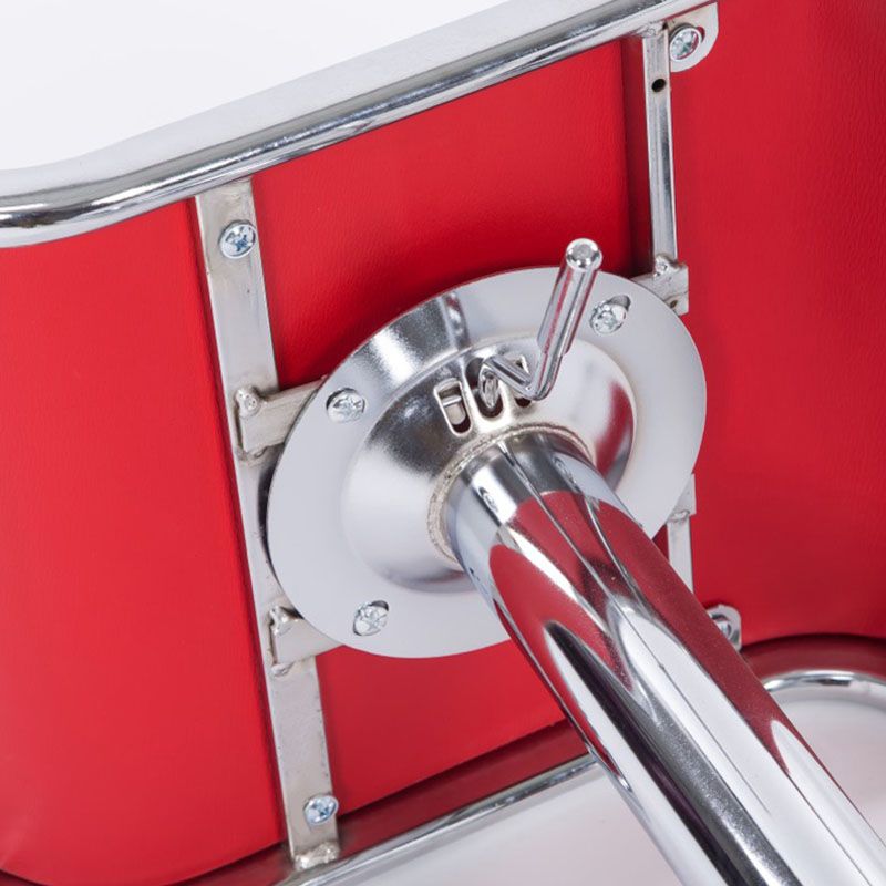 Modern Backrest Liftable Stool Steel Cashier Bar Stool with Leather Cushion and Pedal