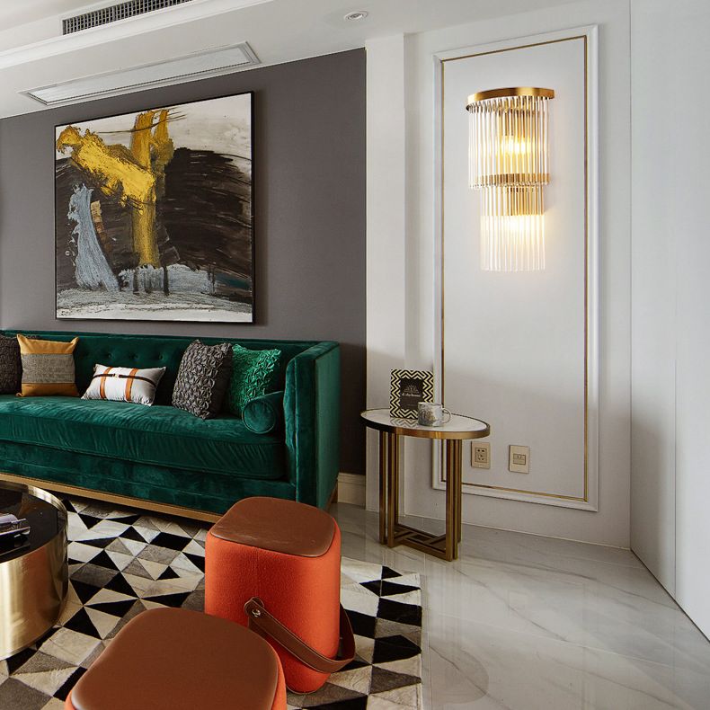 Lampada a sconde in cristallo a 2 livelli moderni a 2 luci a muro di luce montata per camera da letto