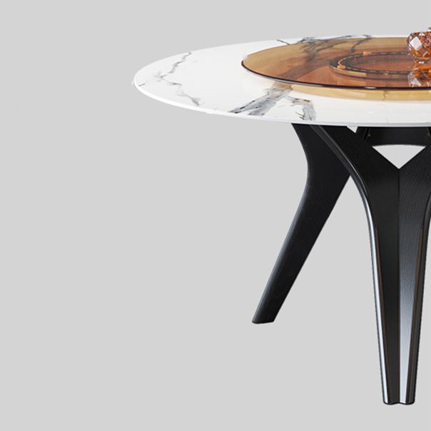 Solid Wood Frame Dining Room Set 1/2/5/7 Pcs Round Dining Table with Armless Chairs