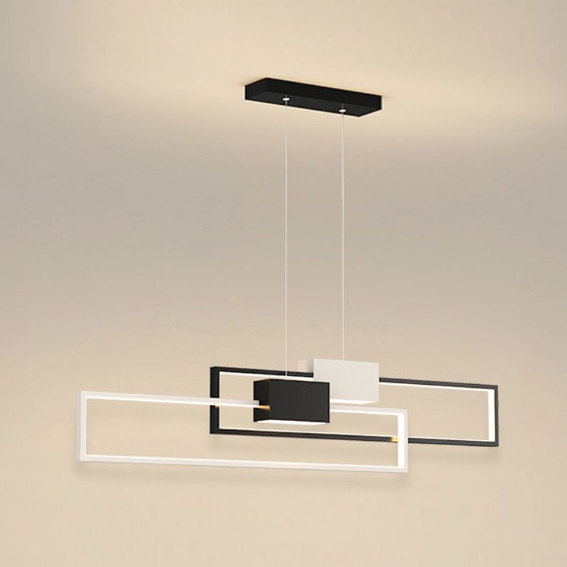 Zeitgenössischer Stil Rechteckform Island Lichter Metal 4 Licht Island Leuchten