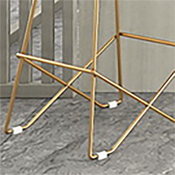 Nordic Backrest Armless Counter Stool Iron Cafe Bar Stool with Leather Cushion