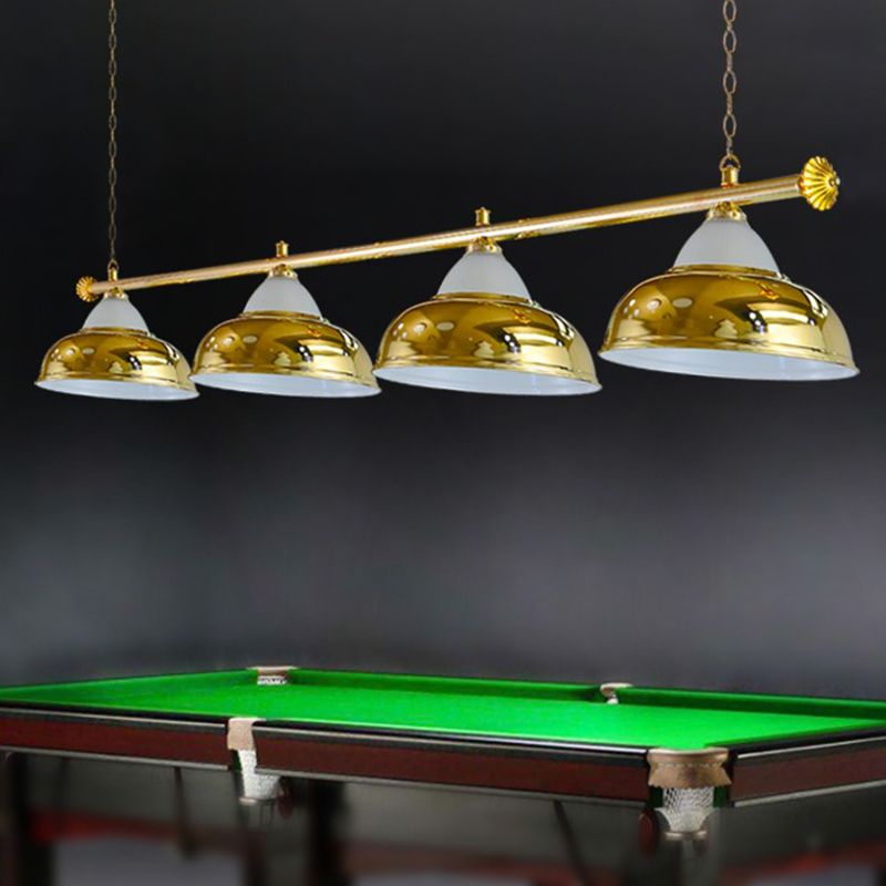 Metal Mirrored Bowl Island Pendant Light Industrial Billiard Room Suspended Lighting Fixture