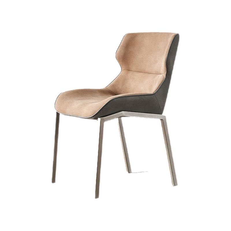 Glam Style Parsons Side Chair Metal Base Indoor Dining Chair