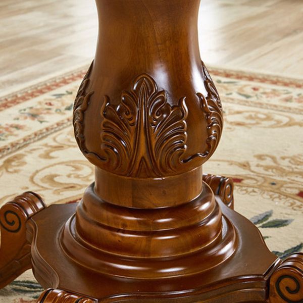 Round 4 Legs Victorian Style Dining Table Sintered Stone Fixed Table for Kitchen