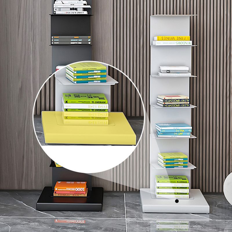 Metal Closed Back Geometric Bookcase Contemporary Style Book Shelf