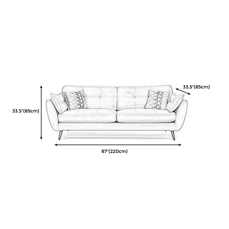 33.86" H Genuine Leather Flared Arm Sofa with Cushions for Living Room,Apartment