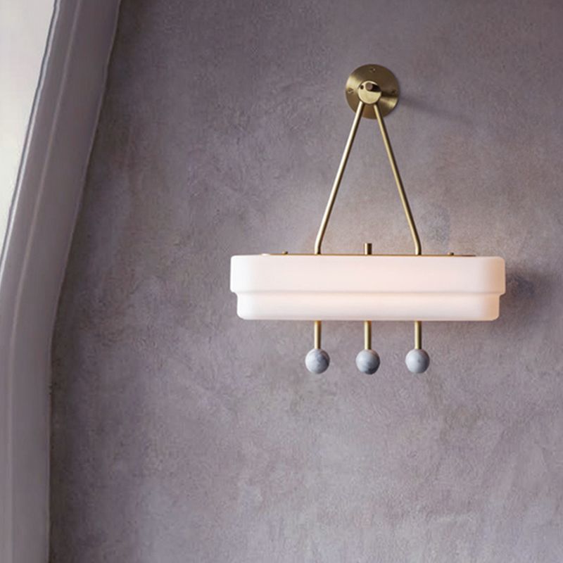 Acrylic Rectangle Wall Lighting Minimalist LED Sconce Light Fixture in White for Dining Room, Warm/White Light