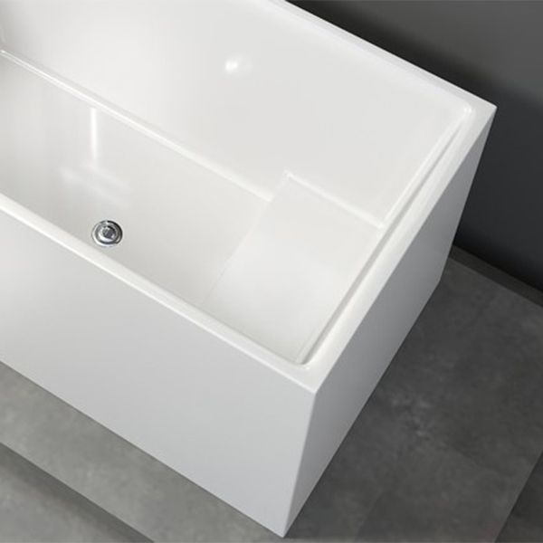 Contemporary Soaking Freestanding Bathtub Acrylic Rectangular with Center Drain