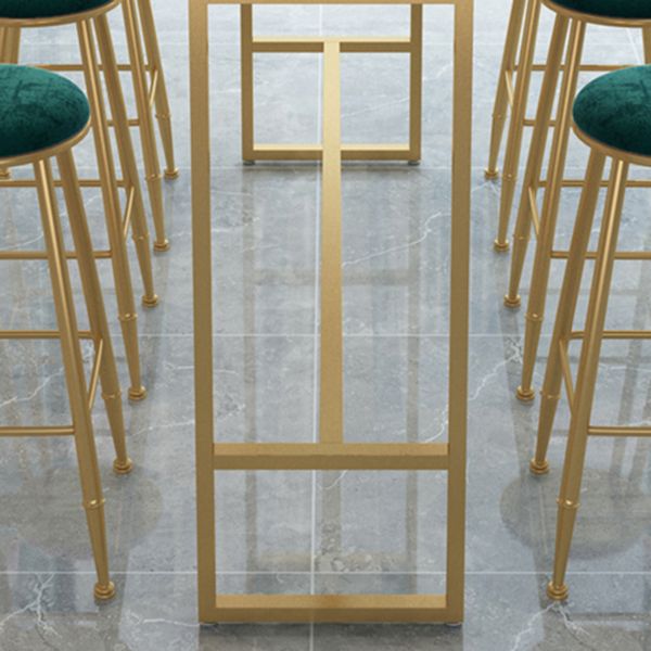 Rectangle Sintered Stone Bar Table Luxury Armless Stools 1/4/7 Pieces Bar Table Set