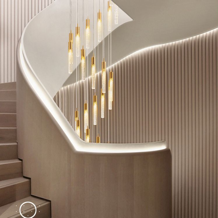 Bubble Glassrohr Anhänger Licht minimalistisch Gold Multiple hängende Licht für Treppen