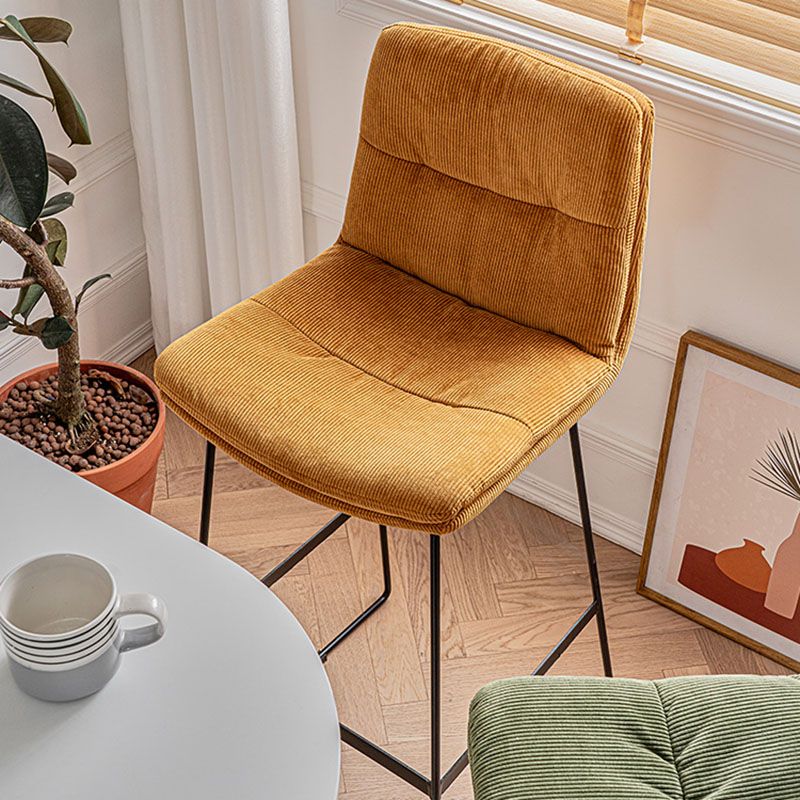 Scandinavian Matte Finish Upholstered Barstool Footrest Coffee Shop Stool