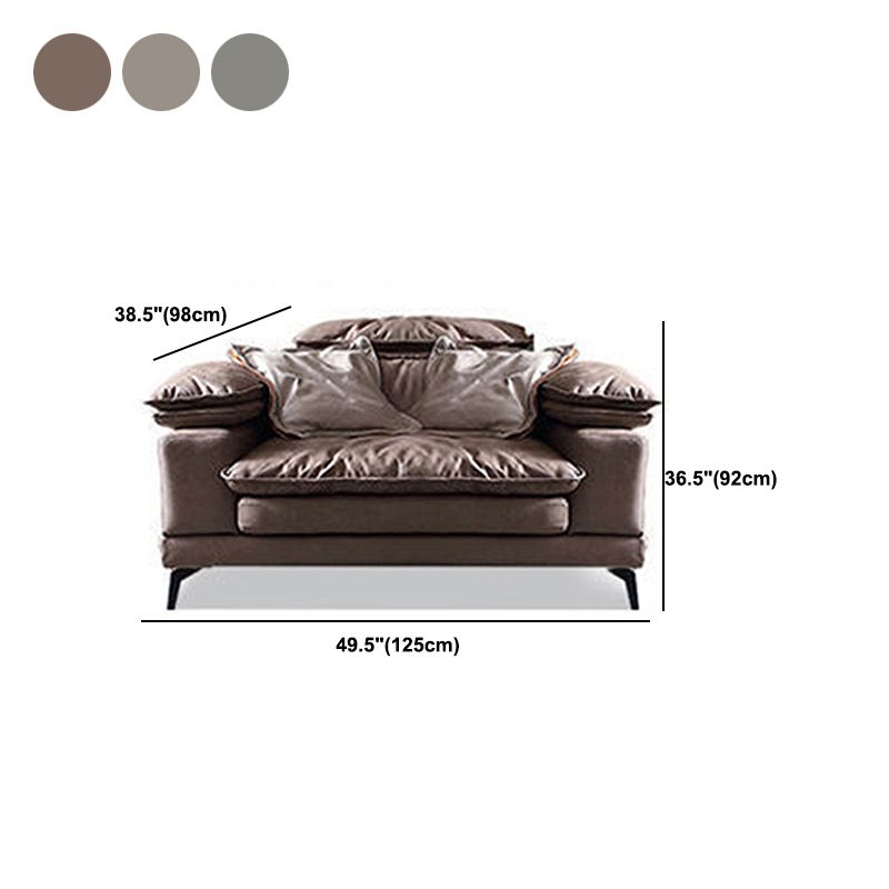 Modern Style Sofa Bed Imitation Leather Material Grey/khaki/coffee Feather Padded Sofa