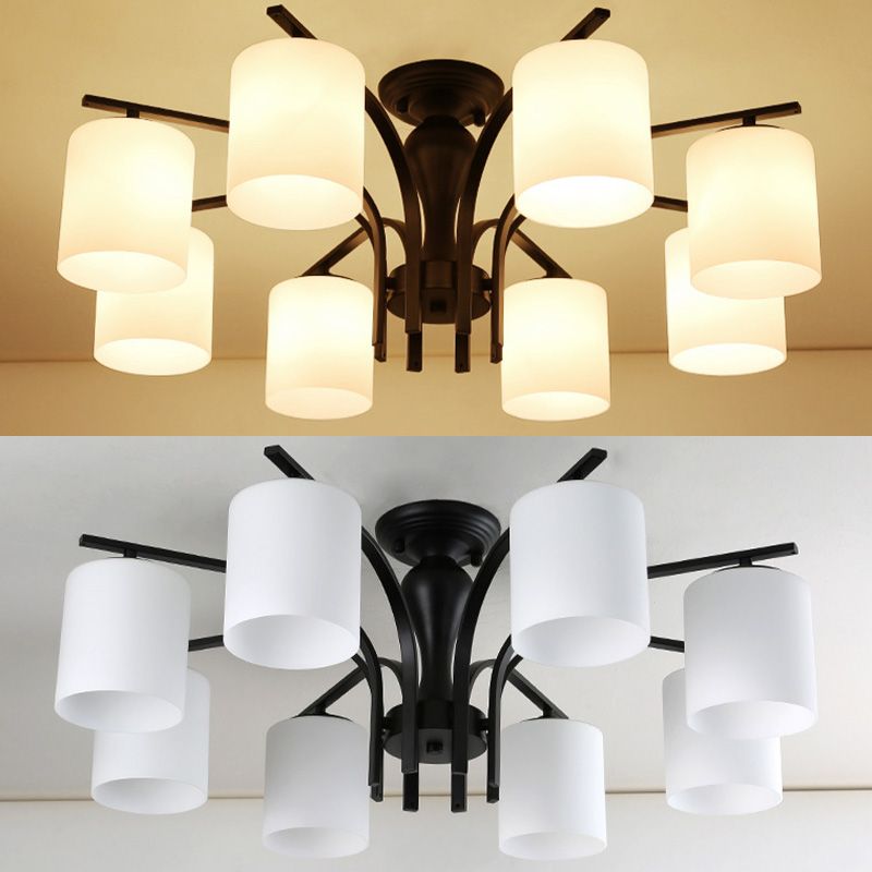 Modern Flush Mount Light Simple Soffitto Lampada con vetro Shade for Drawing Room Living Room
