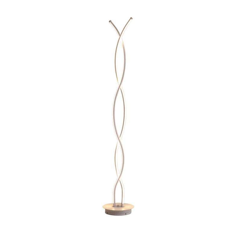 Acrilico illuminazione a spirale in piedi lineare semplicità semplicità lampada da lettura del pavimento bianco per camera da letto