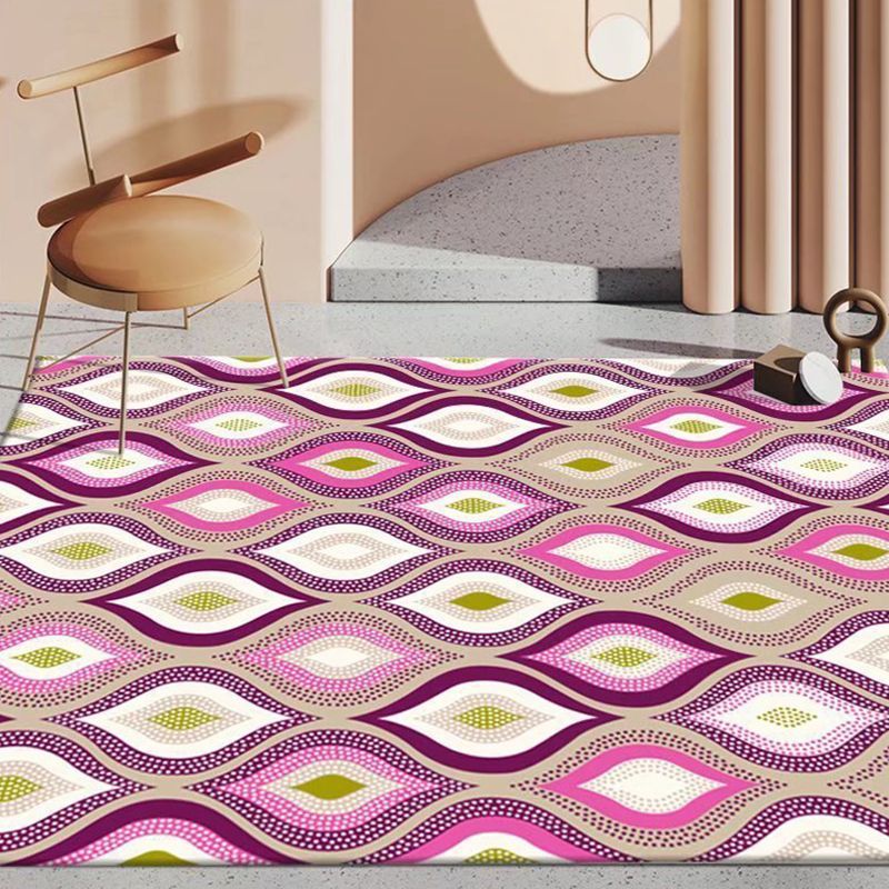 Dark Gray Modern Rug Polyester Graphic Indoor Rug Stain Resistant Rug for Living Room