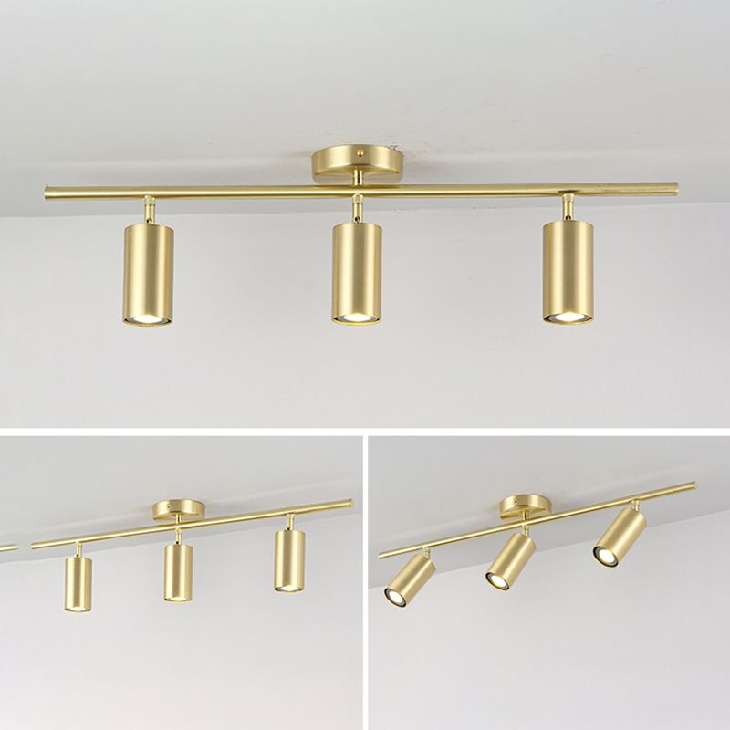 Lámpara de techo de riel cilíndrico Simple y moderna, luz de montaje empotrado de aluminio