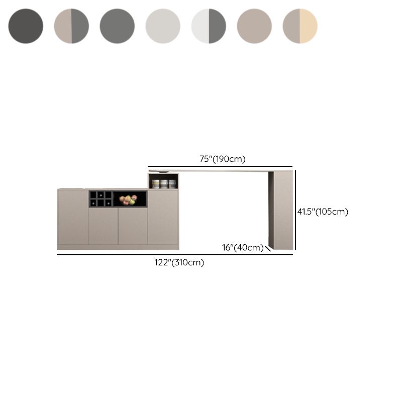 Contemporary Style Bar Table Wood Revolving Bar Wine Table with Storage