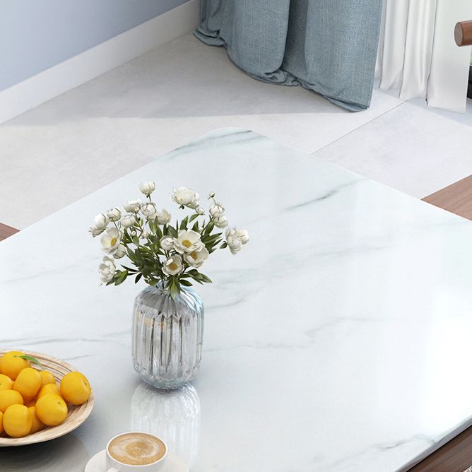 Scandinavian Solid Wood Base Dining Table Rectangle Formal Dinette Set for Home