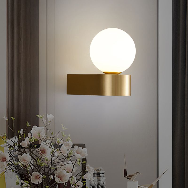 Modern Wall Lamp Minimalist Wall Vanity Lights with Glass Shade for Washroom