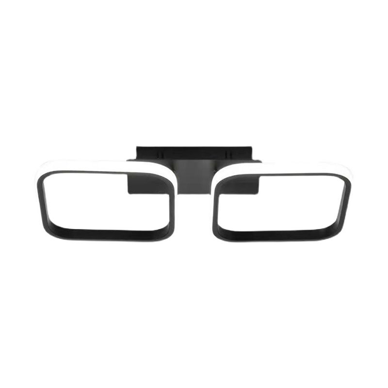 Metall quadratische Schatten Flush Deckenleuchte moderne Multi -Leuchten Flush -Montierung in Schwarz