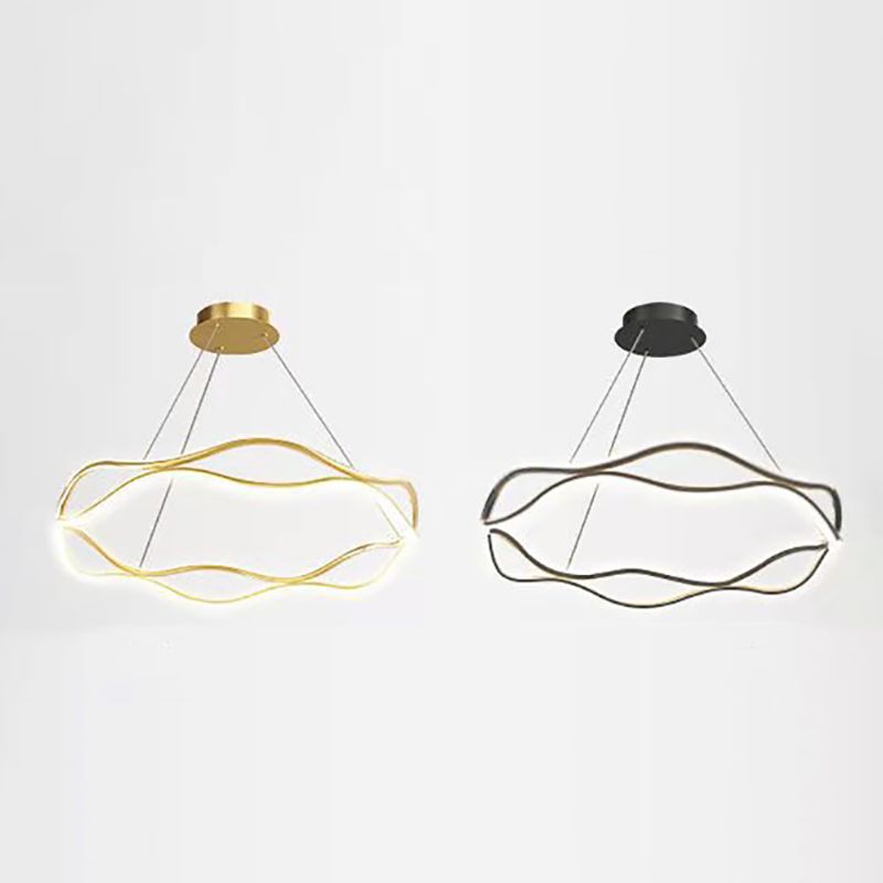 Unique Shape Chandelier Lamp Modern 2 Lights LED Hanging Light for Bedroom